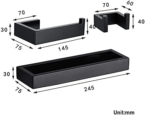 TYZK Black Stainless Steel Towel Holder Set