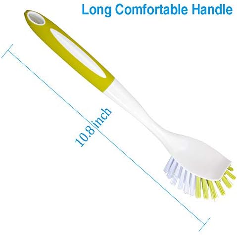 YeuDeuy Scrub Brush with Stiff Bristles 5pcs Yellow-Green