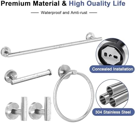 SCILIVE 5-Piece Brushed Nickel Bathroom Hardware Set