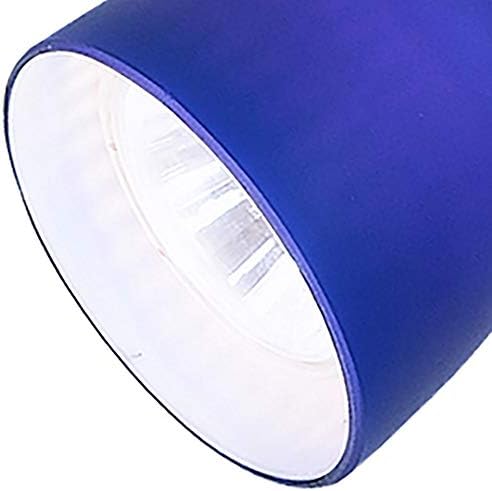 Benzara Adjustable Track Light Head with Blue Glass Shade 1