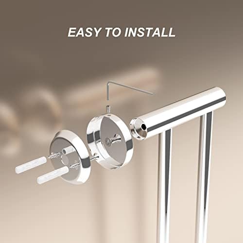 Adjustable Double Towel Bar 16-276 Inch with Hooks