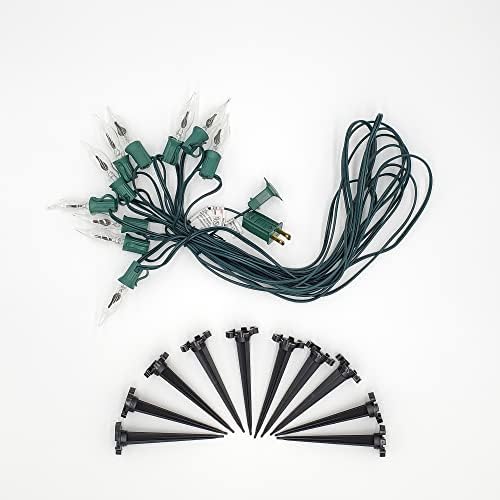 LumaBase Electric Pathway Lights with 10 Flickering Bulbs