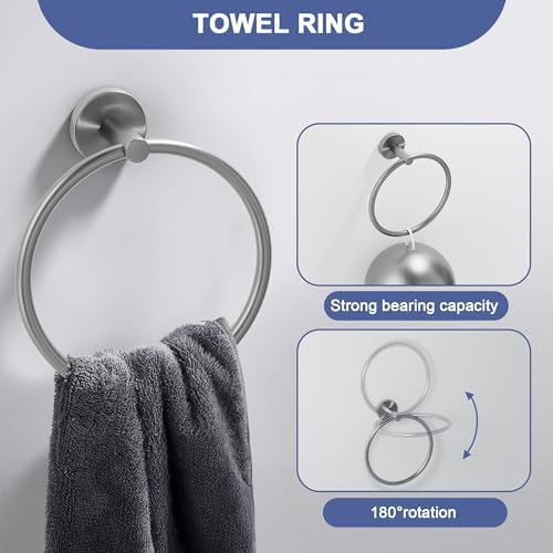 SCILIVE 5-Piece Brushed Nickel Bathroom Hardware Set