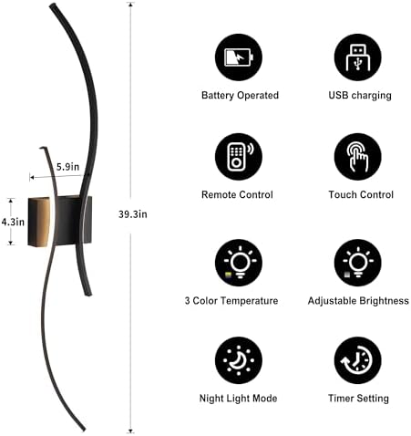 Battery Operated Wall Sconces Set of Two with Remote Control 1