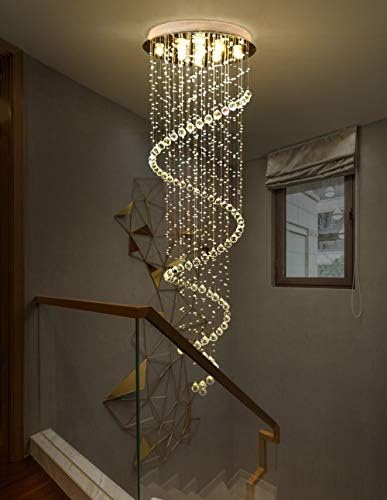 TSWF Single Spiral K9 Crystal Chandelier