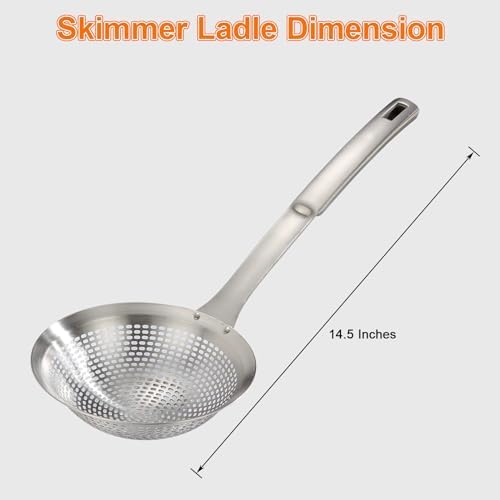 FJNATINH 145 Inch Stainless Steel Skimmer Ladle