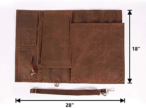 HERSENT Large Chefs Knife Roll Bag with 11 Pockets