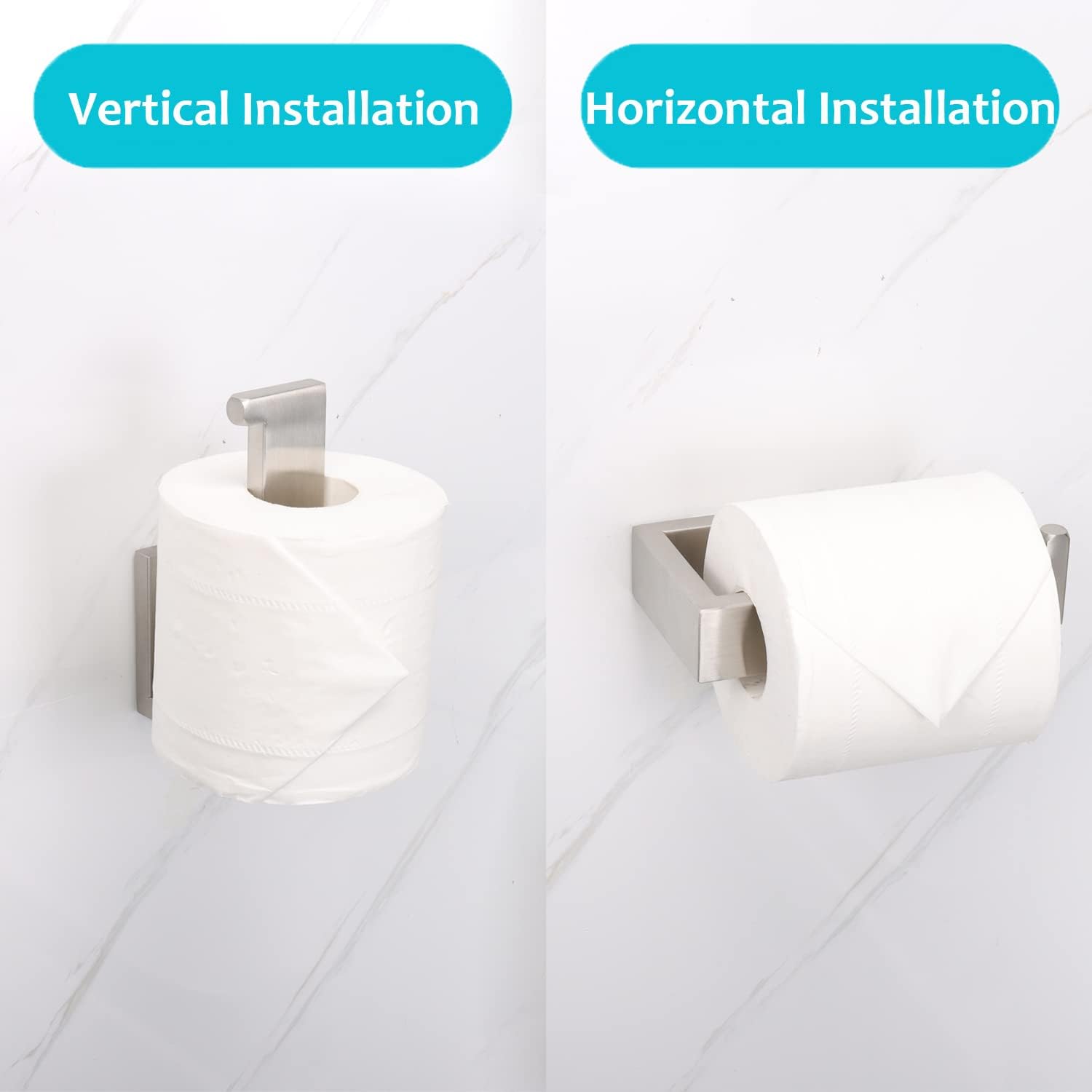 TocTen Toilet Paper Holder - Wall Mounted Stainless Steel Big Roll Compatible