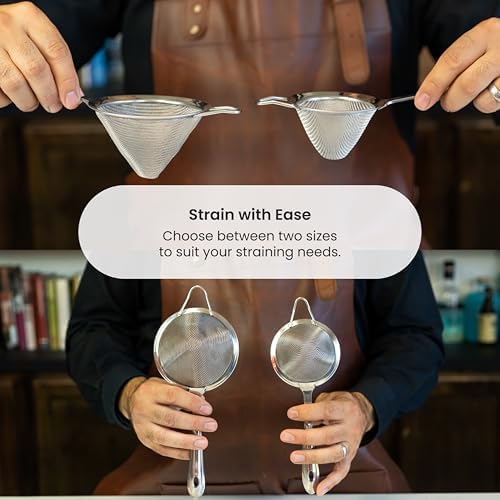 A Bar Above Fine Mesh Cocktail Strainer with Gold Finish