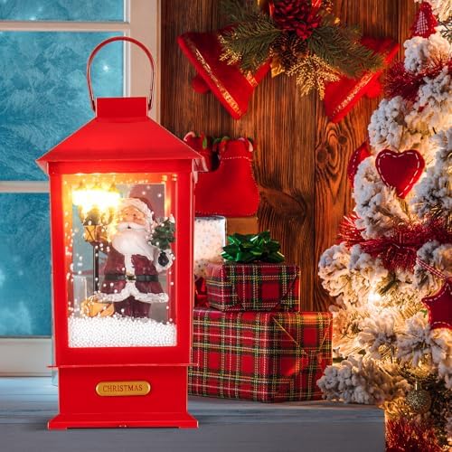 Sound-Activated Christmas Streetlamp with LED Lights and Santa Scene