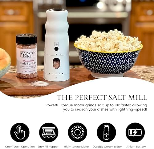 BLACK RAIN Salt Mill - High Output Electric Salt Grinder 1