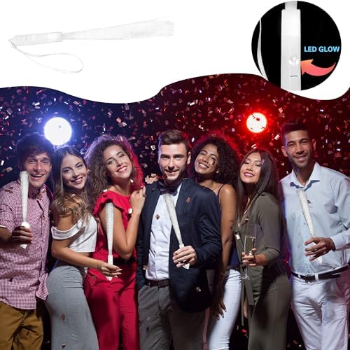 80 Pcs White Fiber Optic LED Wands with 3 Modes