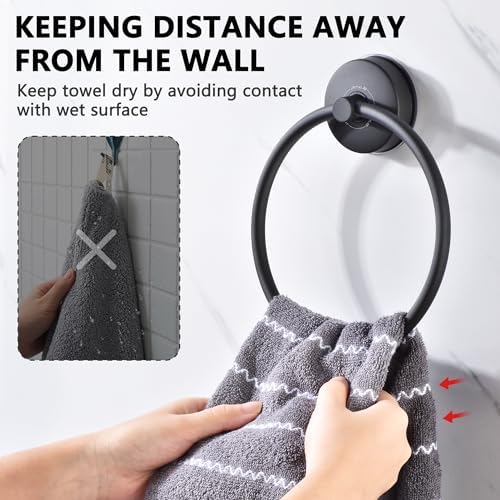 JOMOLA Suction Towel Ring Matte Black 1