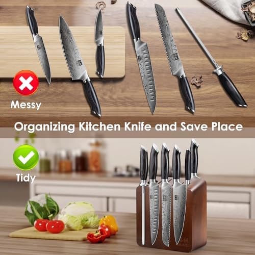 SHAN ZU Magnetic Knife Block with 8 Pcs Strong Magnets