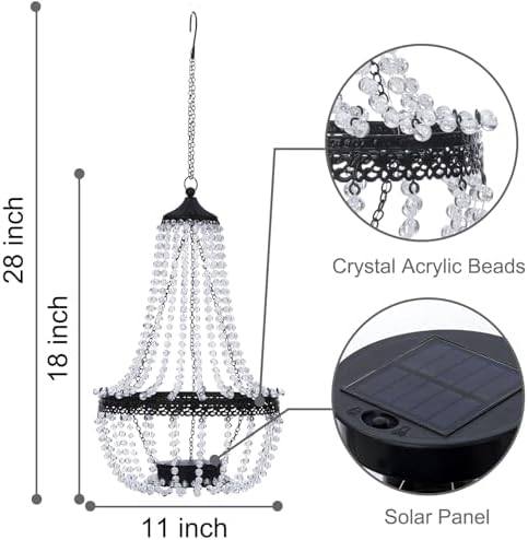 LEWISWAYNE Solar Chandelier with 30 Warm White Lights
