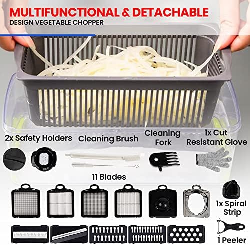 22-in-1 Veggie Chopper with Container and Gloves
