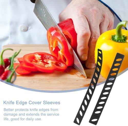 Uxcell 30Pcs Knife Guards Plastic Blade Covers Universal Black