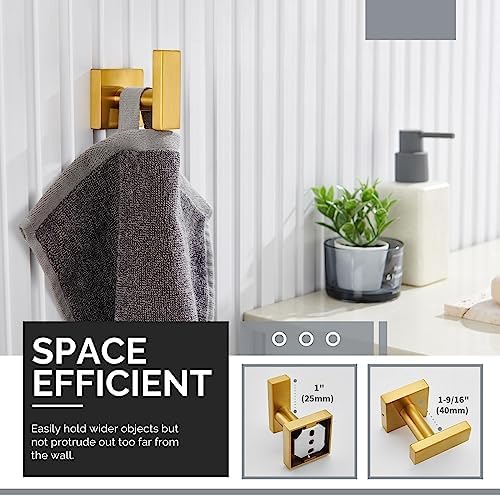 Angle Simple Towel Hook Brushed Gold