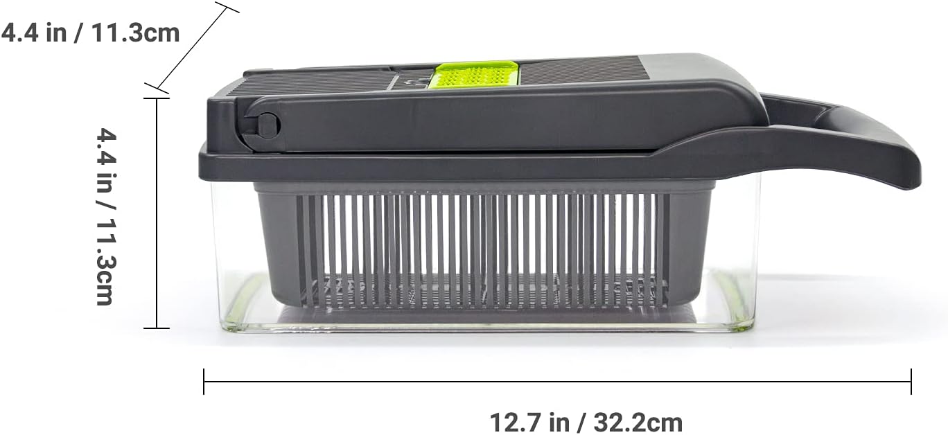 KAUKKO 9-in-1 Veggie Chopper with Container - Black