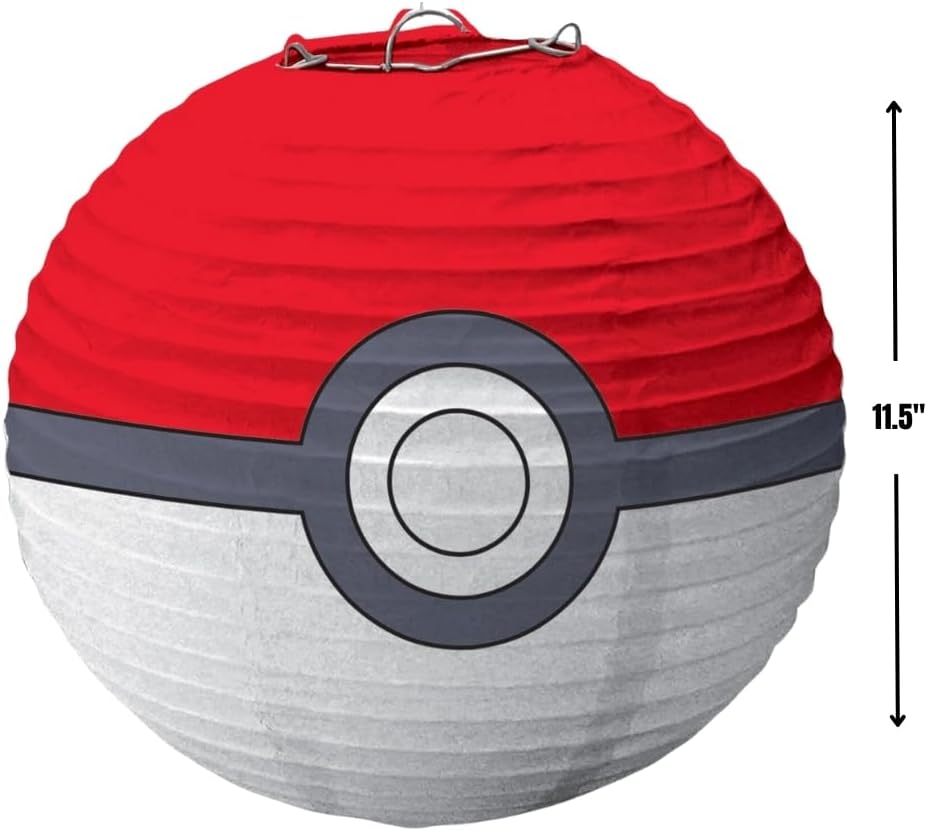 Amscan Pokemon Ball Paper Party Lanterns - Pack of 3