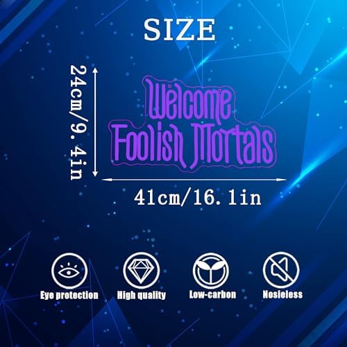 Welcome Foolish Mortals Neon Sign Purple 1
