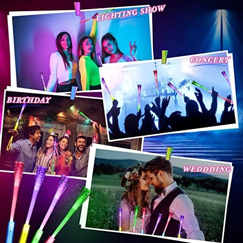 Junkin 200 Pcs LED Glow Wand Light Up Sticks with Batteries