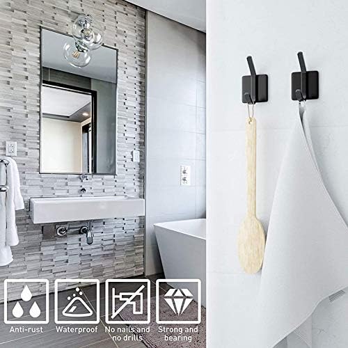 5pcs Stainless Steel Hooks for Bathroom Robe and Towel Holders