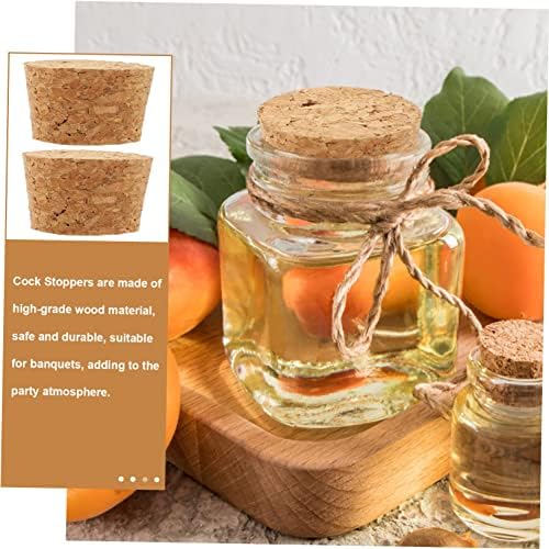 DECHOUS Wooden Wine Stoppers with Cork Plugs 60 Pcs Set