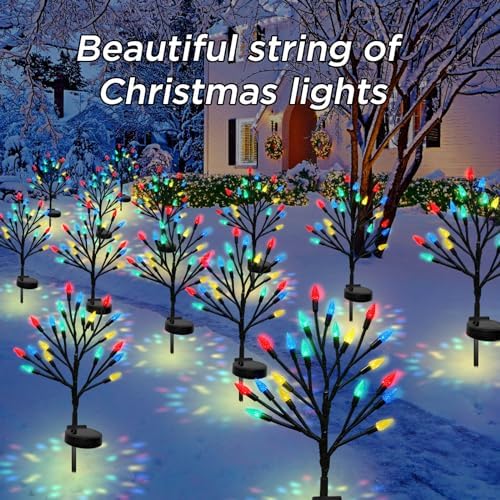 BeHiller Solar Strawberry Tree Lights 2PACK Outdoor Decor