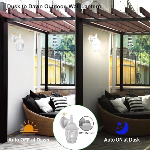 LIT-PATH Dusk to Dawn Wall Lantern with E26 Base
