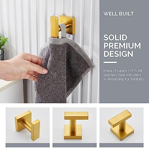 Angle Simple Towel Hook Brushed Gold