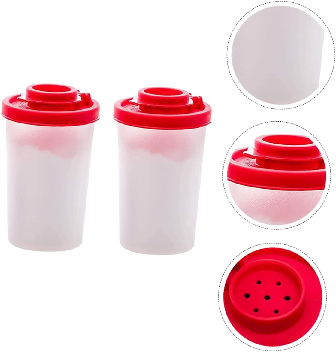 SHOWERORO 2Pcs Transparent Pepper Shakers for Kitchen and Camping