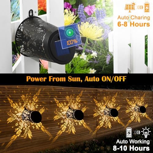Likiyol 2 Pack Solar Fence Lights Ultra Bright