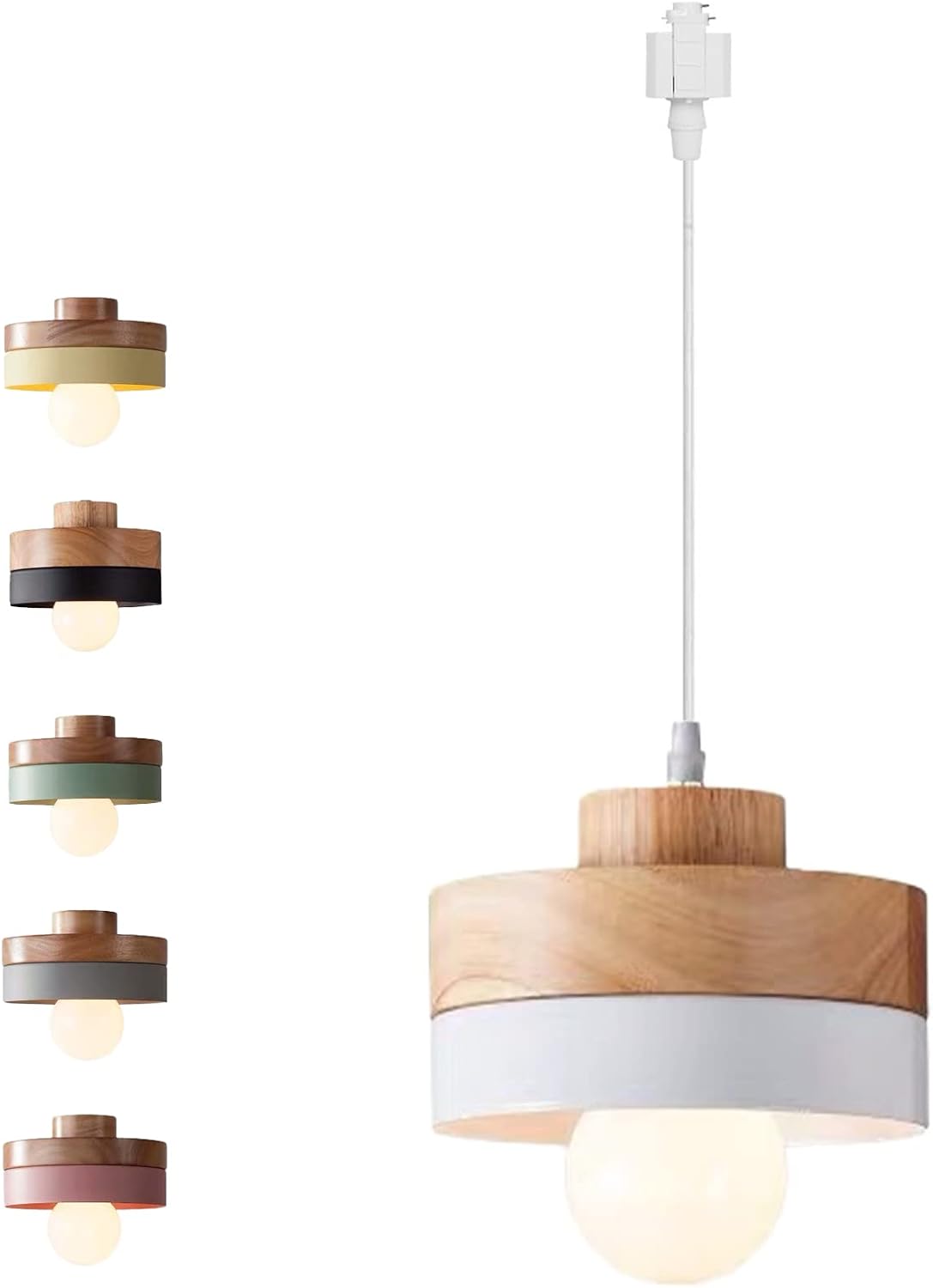SKIVTGLAMP Dimmable Wooden Handle Pendant Light