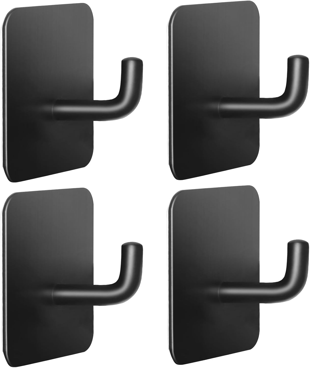 LACHILL 4-Piece Waterproof Adhesive Hooks Black