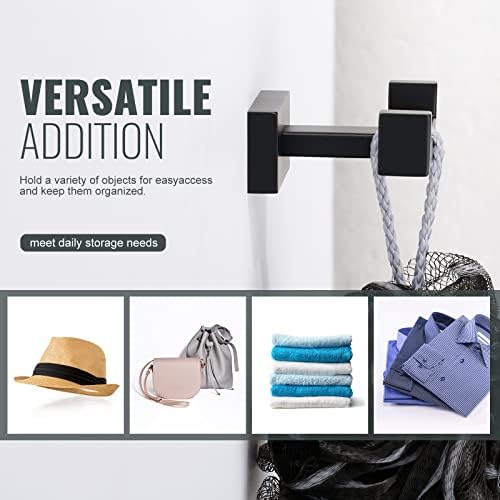 IVIGA Double Bathroom Towel Hook - Matte Black