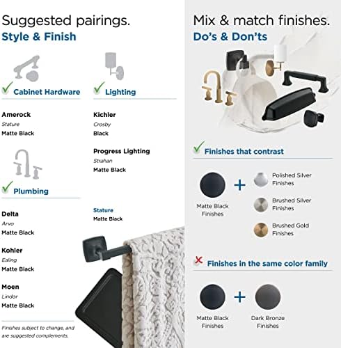 Amerock BH36092MB Matte Black Towel Ring 1