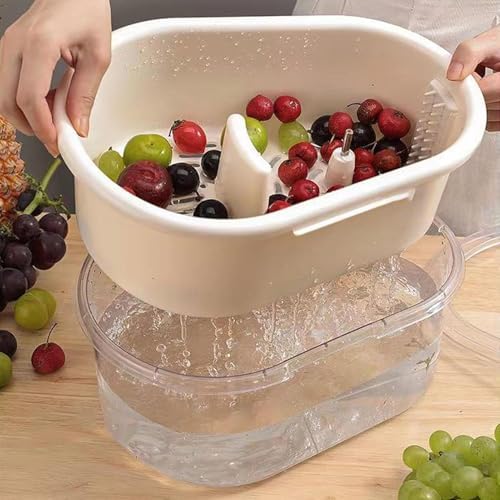 Fruit Cleaner Spinner with Lid and Brush