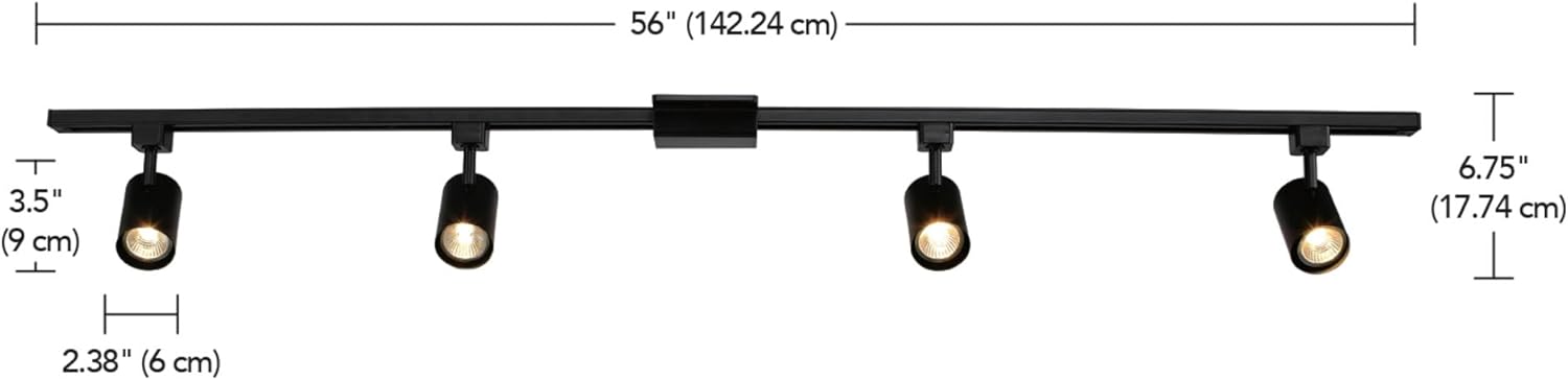 Globe Electric 59738 Tribeca 4-Light Track Lighting Kit Matte Black