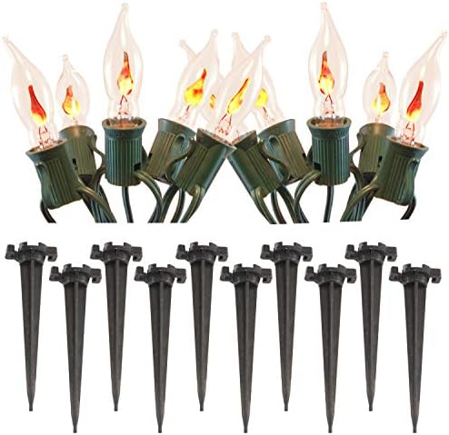 LumaBase Electric Pathway Lights with 10 Flickering Bulbs