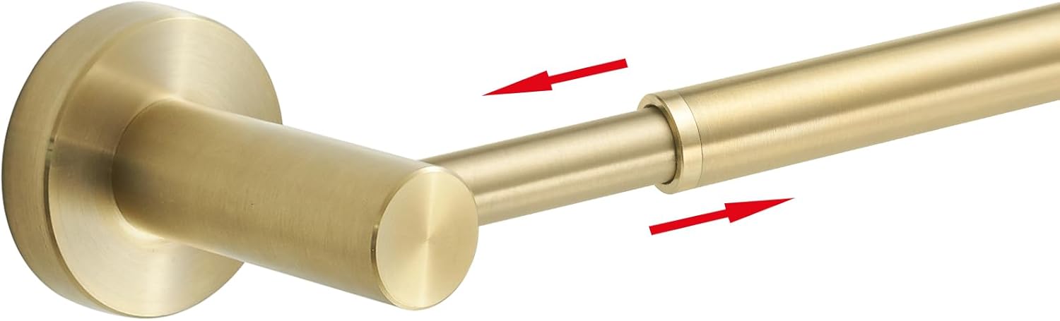 BESy Adjustable Towel Bar 159 to 286 Inch Brushed Gold Stainless Steel