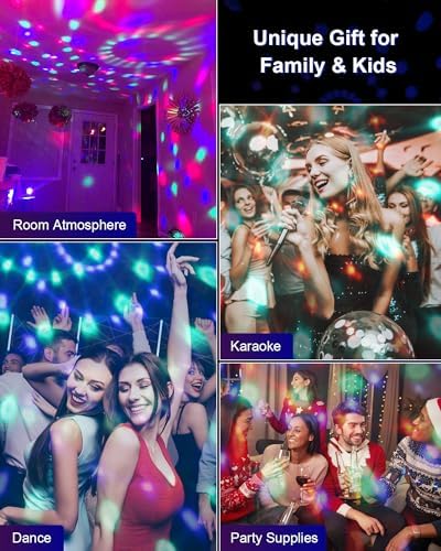 Luditek 4-Pack Sound Activated Disco Ball Lights with Remote Control