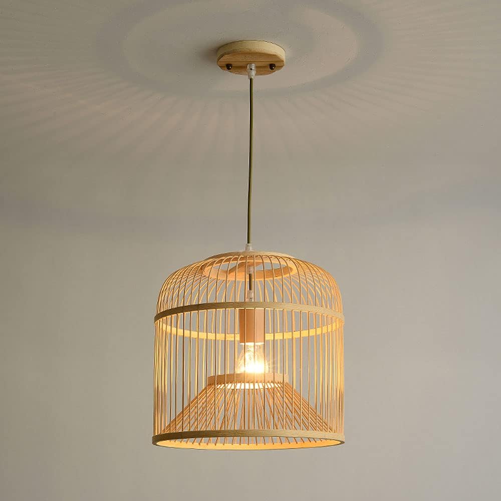 Hand-Woven Bamboo Pendant Lamp with Adjustable Height 1