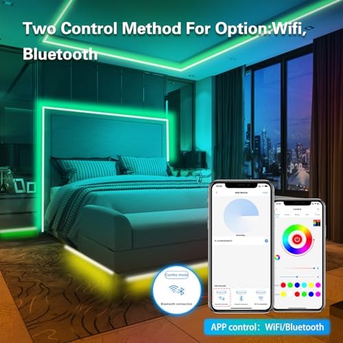 KEXU Smart WiFi LED Strip Light 50ft with Alexa Google Assistant