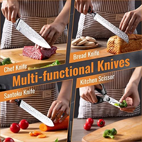 KroWallu 15-Piece Knife Block Set with Sharpener 1