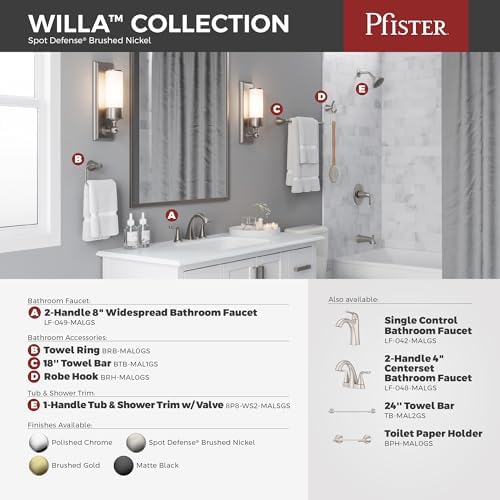 Pfister Willa Towel Hook Brushed Nickel 1