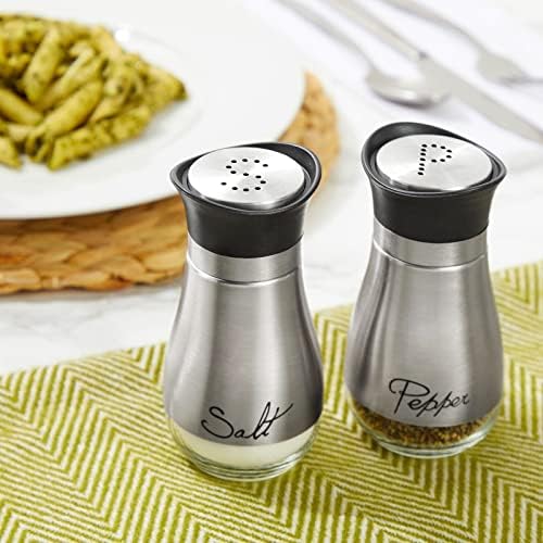 Juvale 4oz Stainless Steel Salt Pepper Shaker Set
