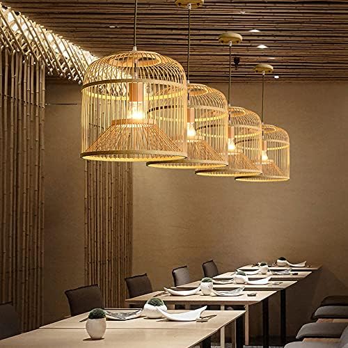 Hand-Woven Bamboo Pendant Lamp with Adjustable Height 1