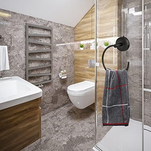 DGYB Matte Black Suction Cup Towel Holder for Bathroom Wall