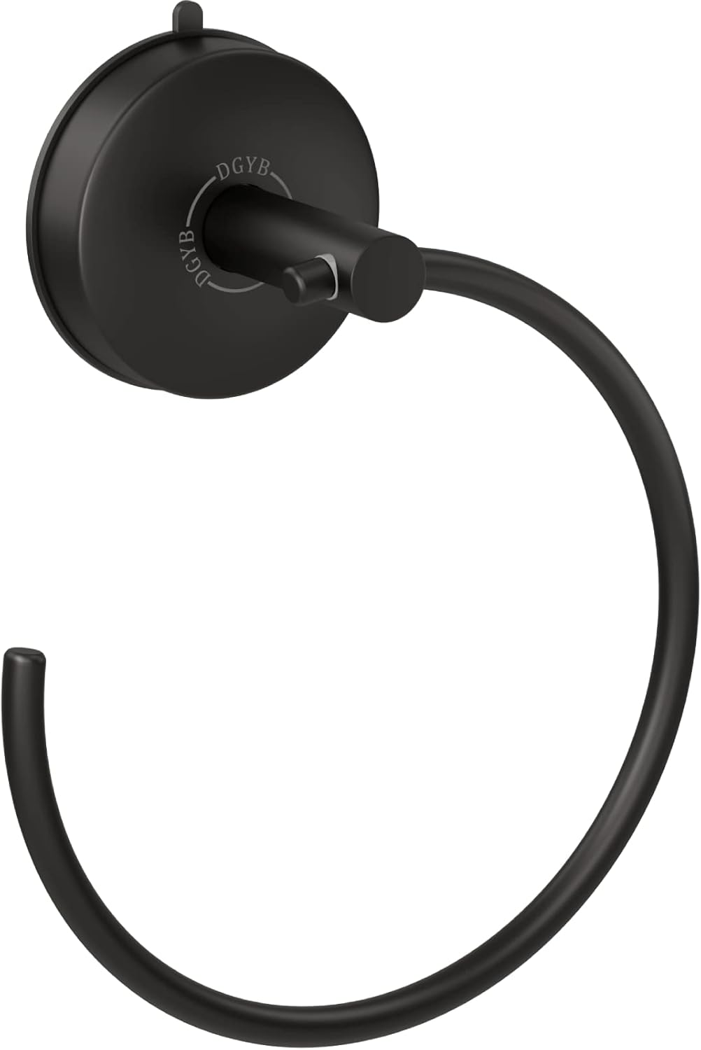 DGYB Matte Black Suction Cup Towel Holder for Bathroom Wall
